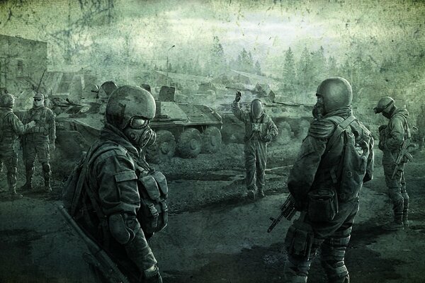 Photo with military and scientists from the game stalker call of Pripyat