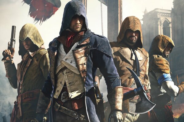 Image of characters from the game assassins creed: unity