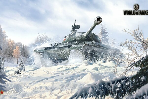 Heavy tank wz - 111 in winter