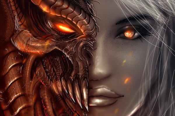 Das Mädchen von diablo 3 ist ein Dämon und ein Engel in einer Person