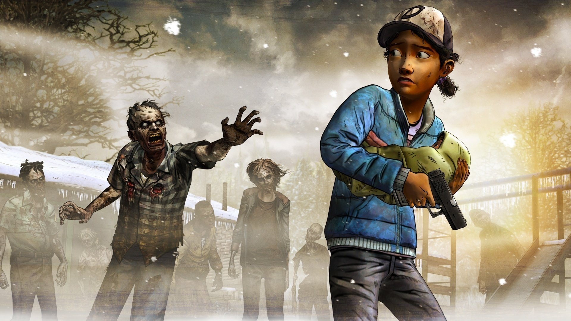 the walking dead : staffel 2 telltale games treue spiele-serie zombies überlebende situation waffen blick clementine episode 5