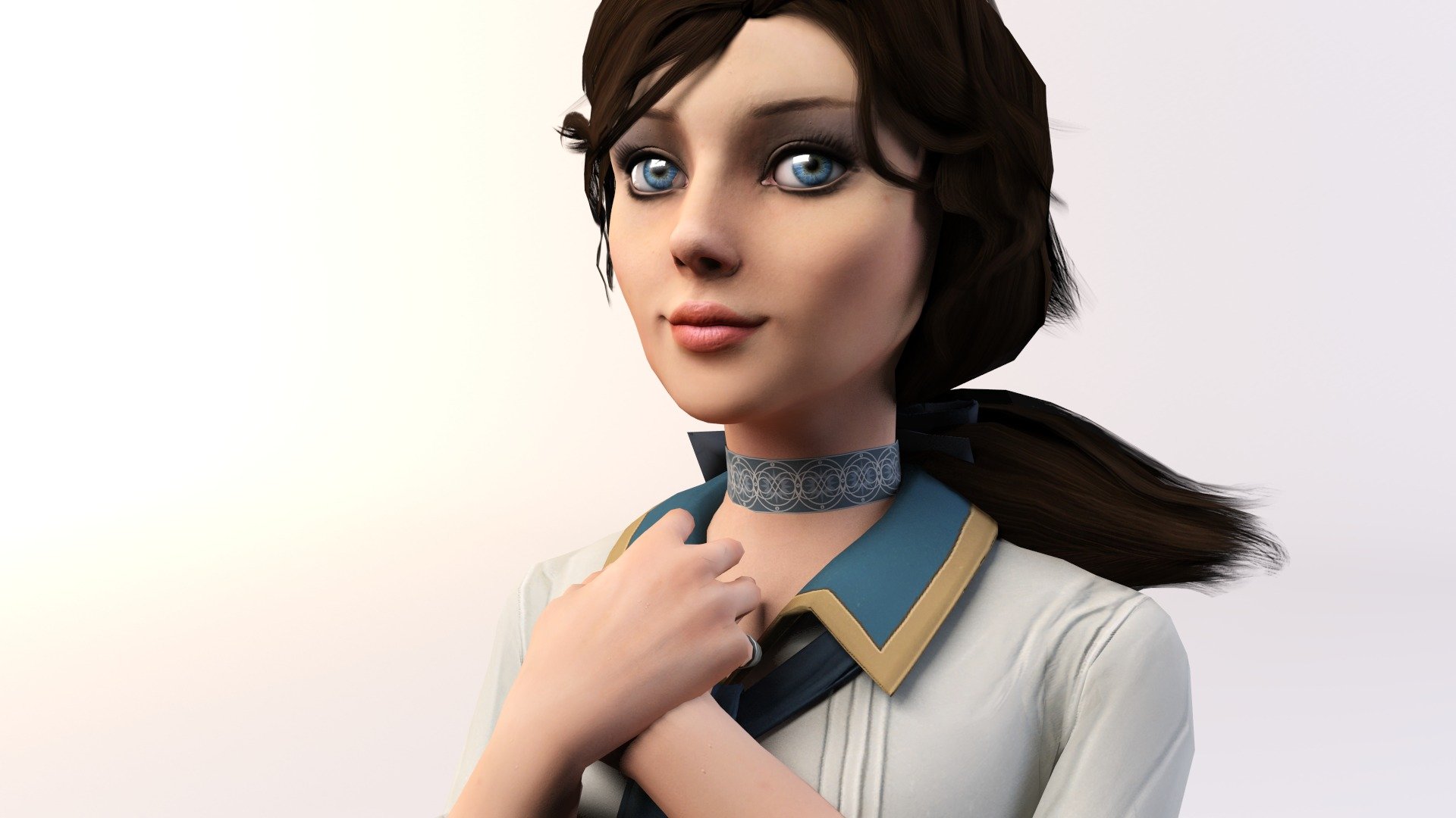 elizabeth bioshock infinite 3dmax eyes view hair