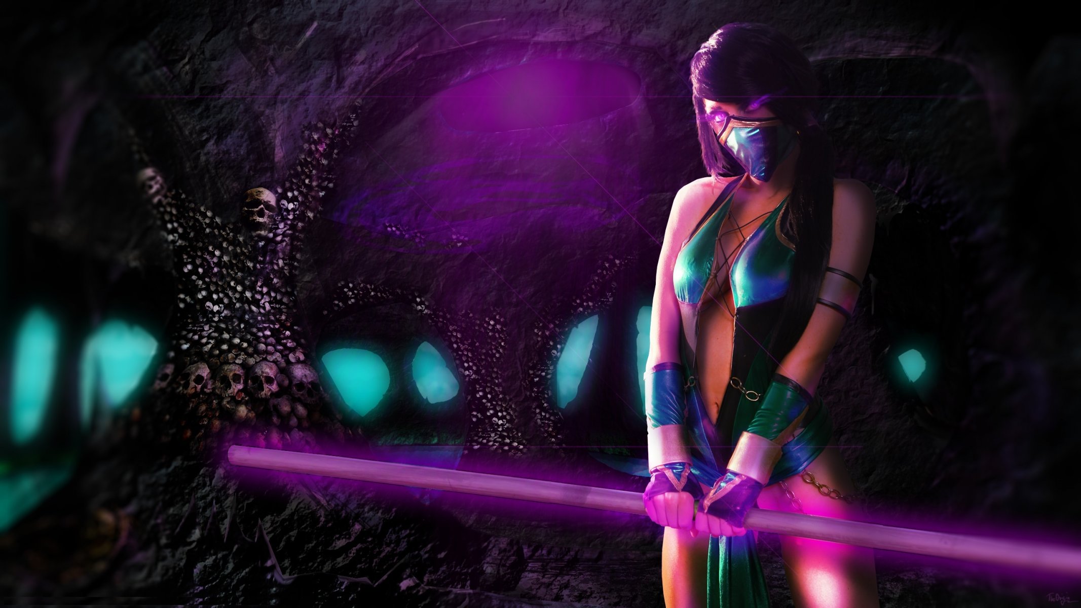 mortal kombat jade kunst mädchen spiel blick waffe schädel