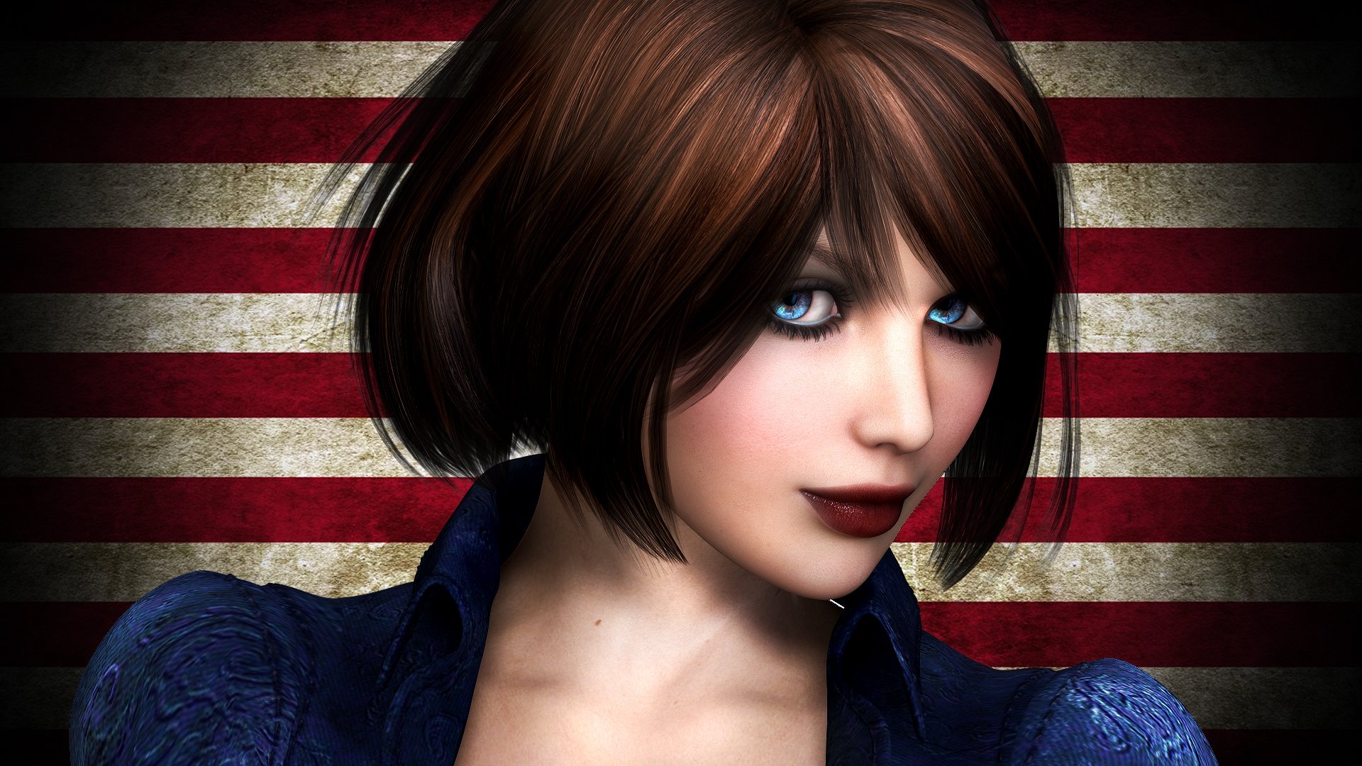 bioshock infinite elizabeth rendu jeu fille visage regard yeux bleus