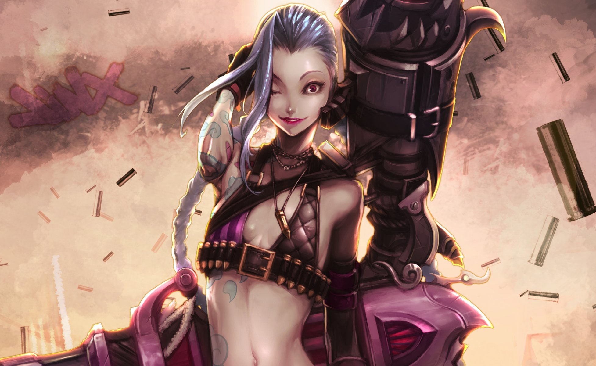 jinx league of legends arte pistola munizioni