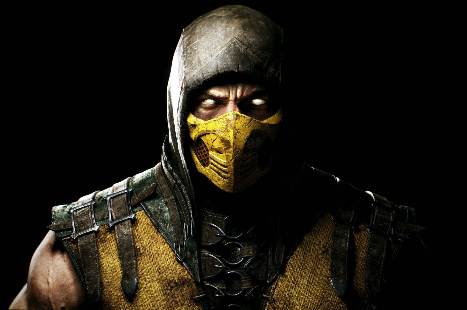 mortal kombat x scorpion combattant ninja masque capot look netherrealm studios warner bros. interactive entertainment