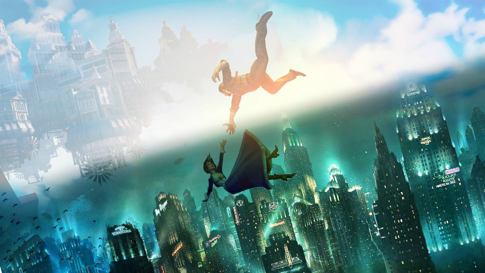 bioshock bioshock infinite elizabeth booker dewitt kolumbien freude bewunderung fallen