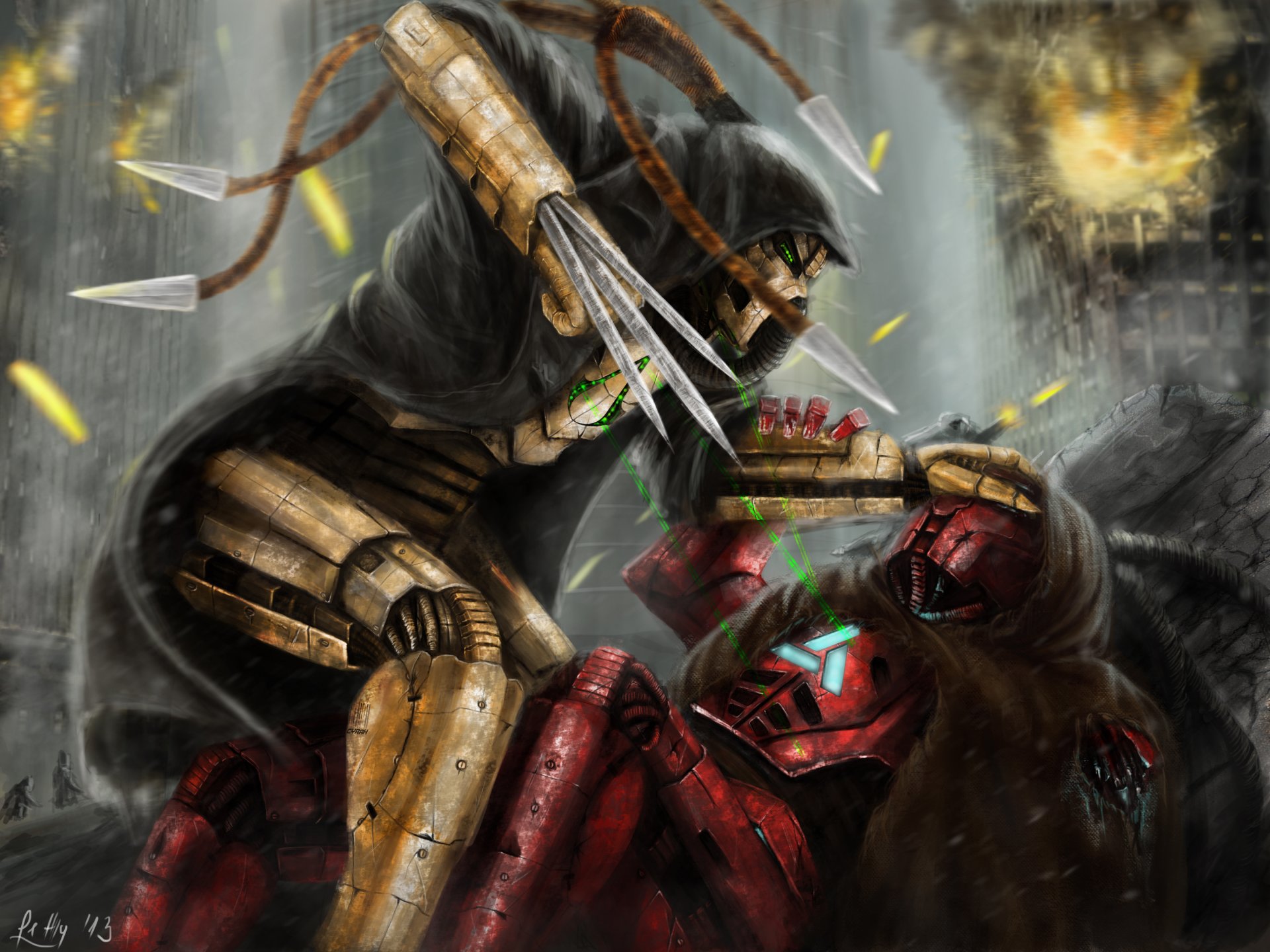 mortal kombat art jeu cyrax secteur combat explosion