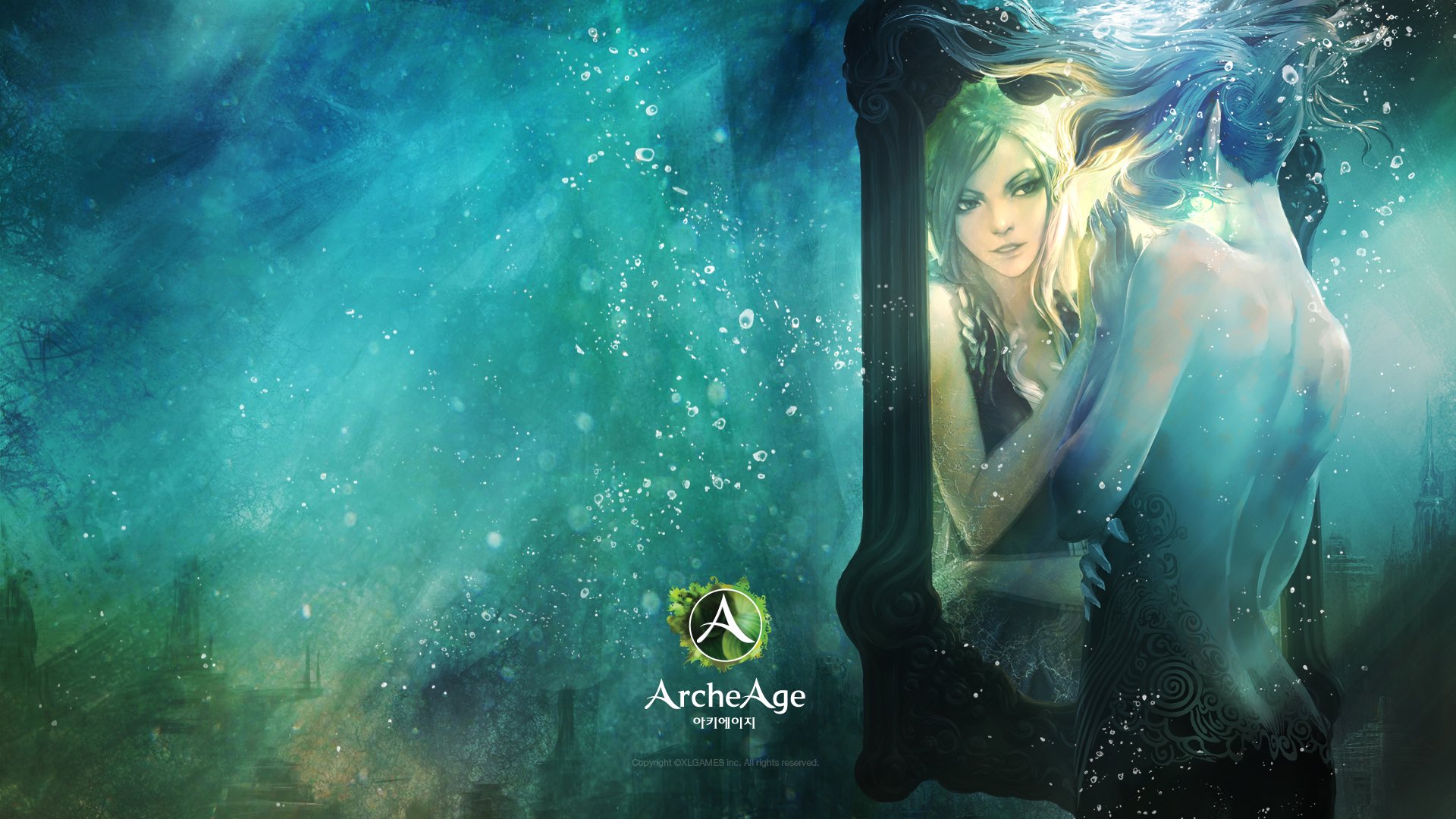 archeage mmorpg en ligne jeu art fille elfe miroir réflexion mmorpg art