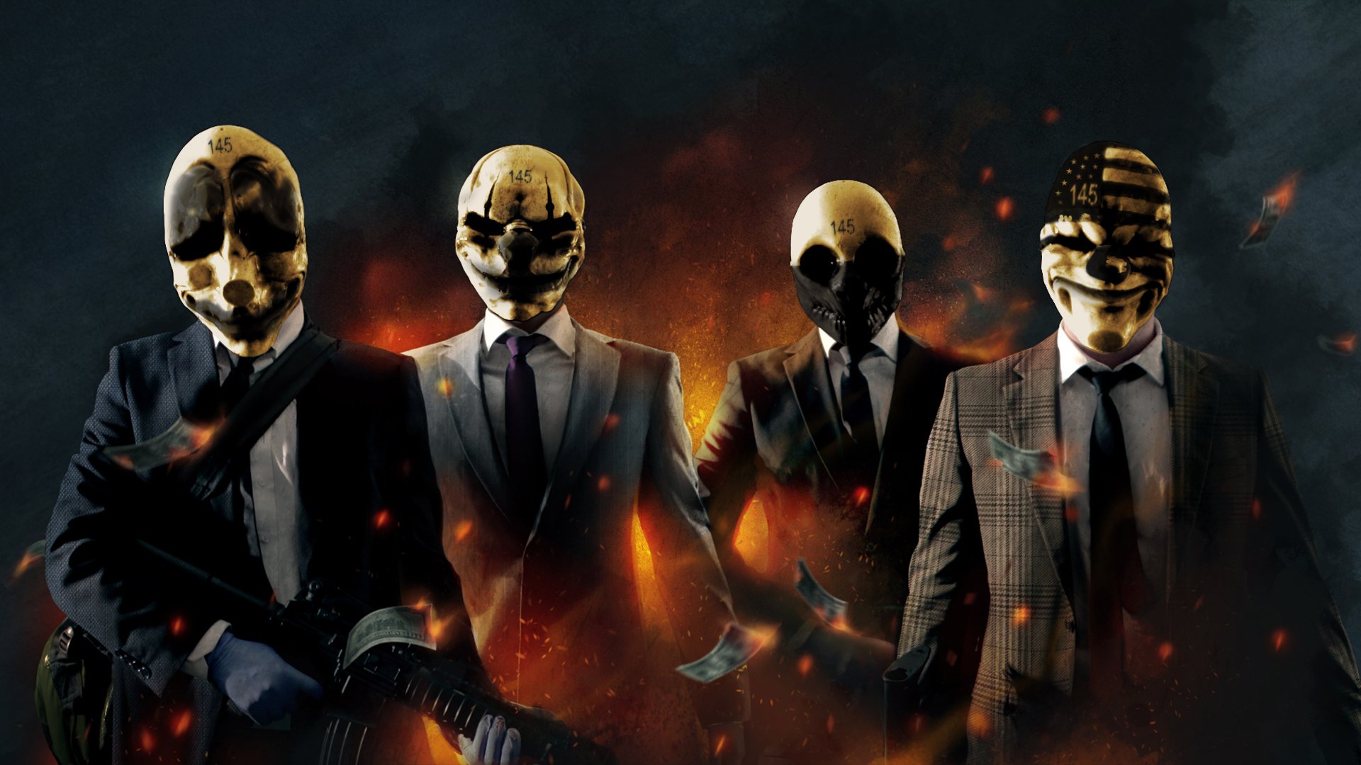 payday: the heist бандиты грабители деньги доллары