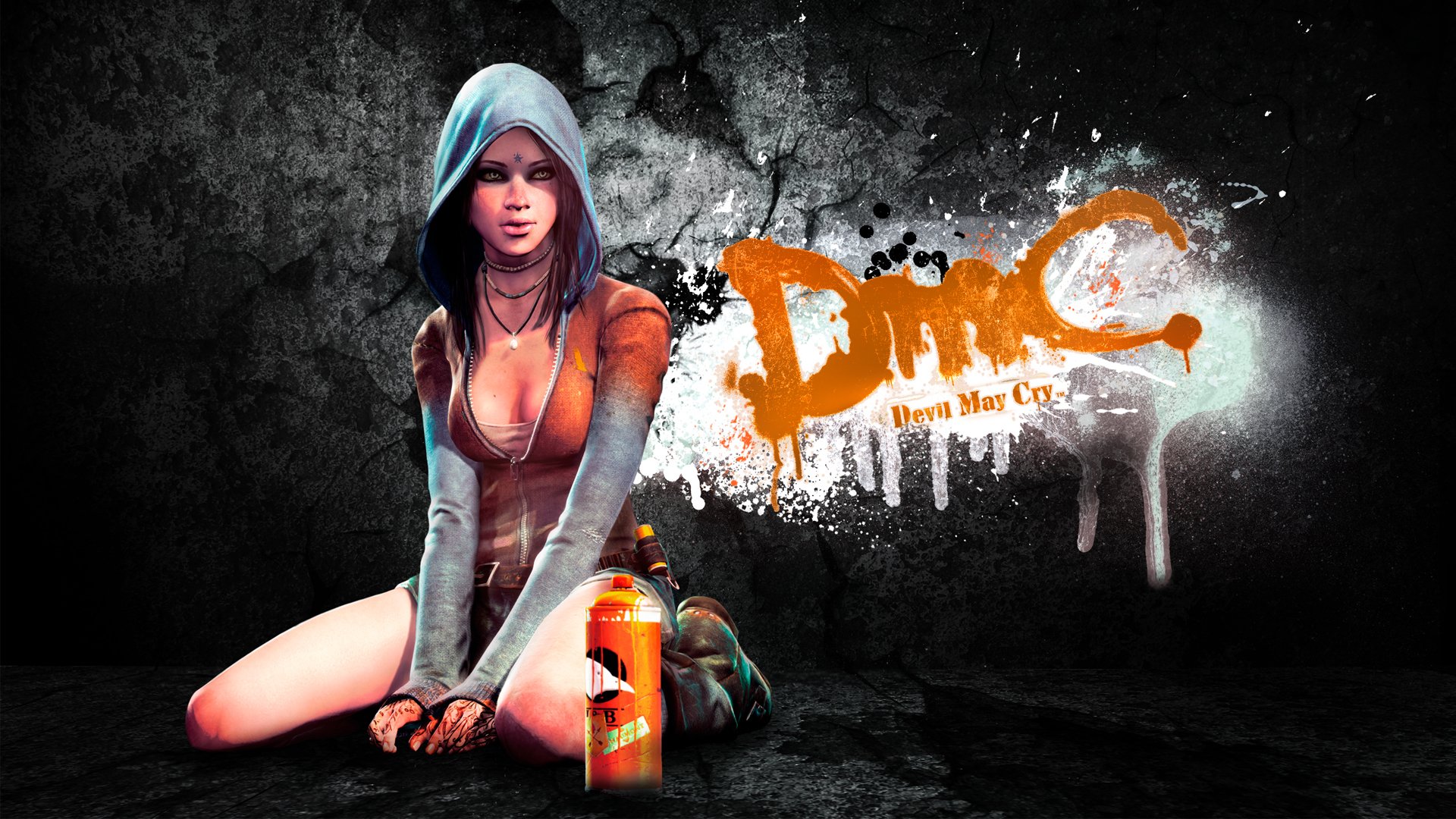 devil may cry dmc kat девушка граффити искусство игра фон