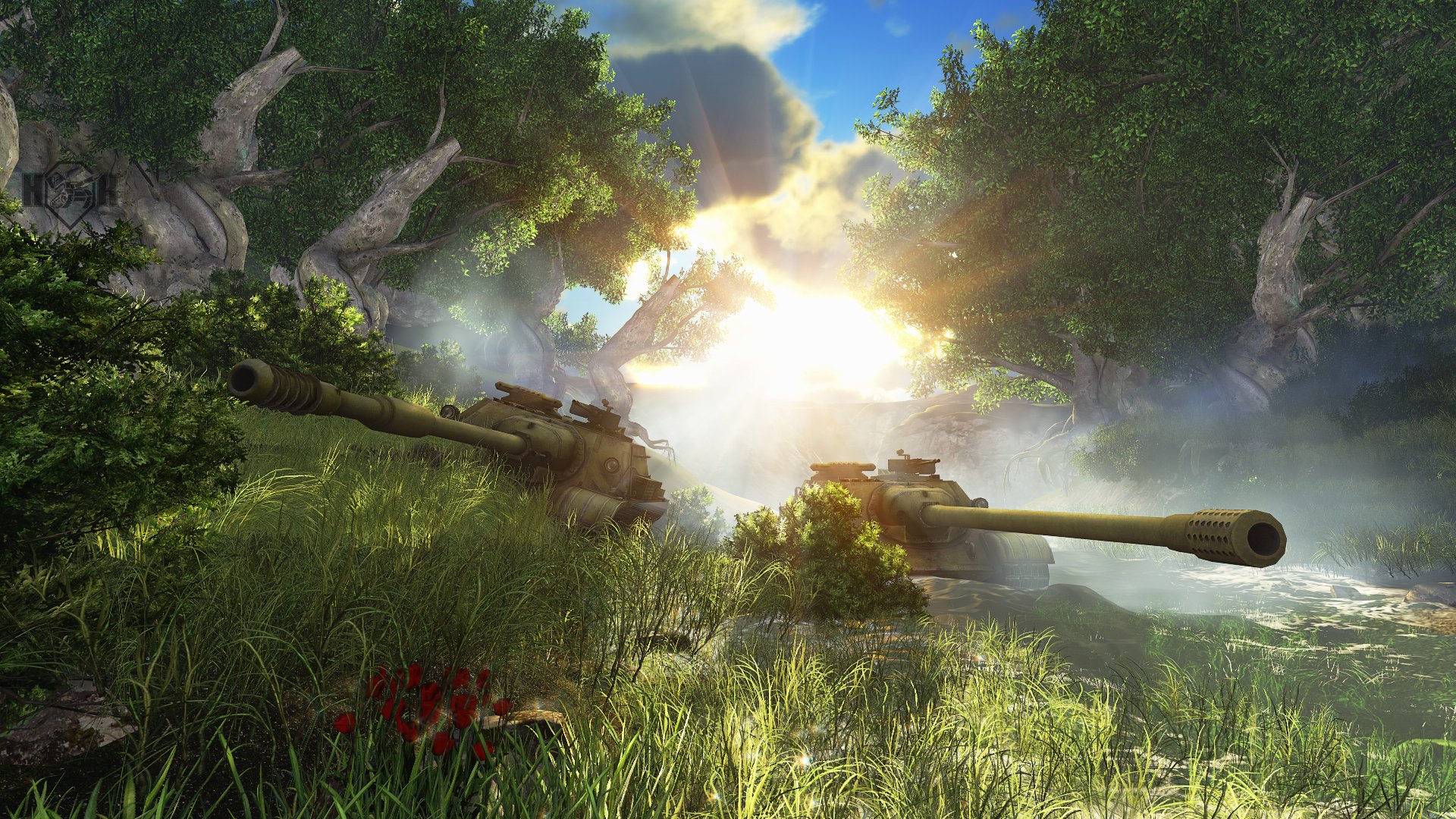 wot world of tanks tanks art s.t.v.o.l. forest su-122-54