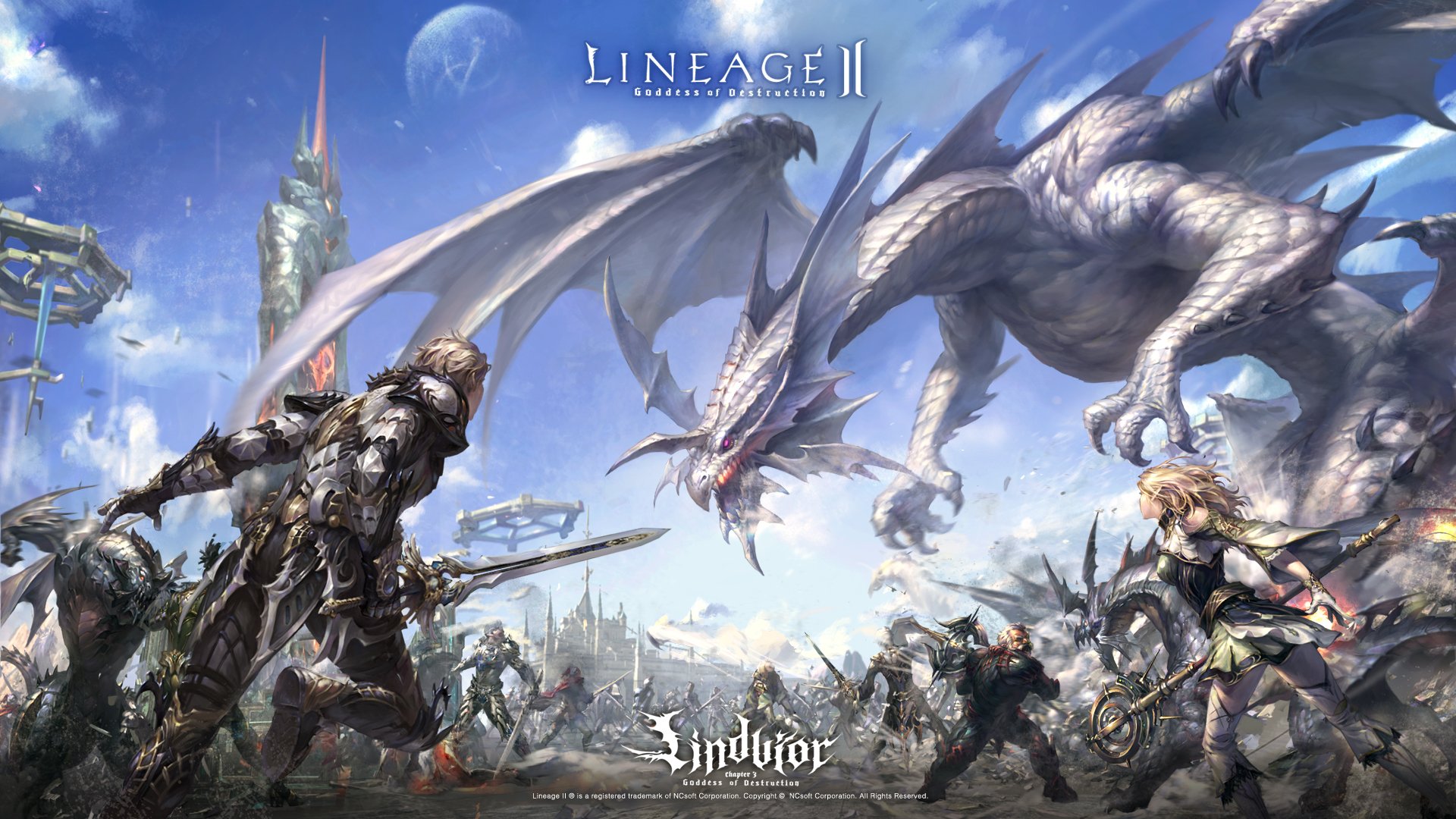 lineage 2 l2 la2 lineage linijka lineage bogini zniszczenia tapety gry smok lindvior lindvor człowiek elf krasnolud