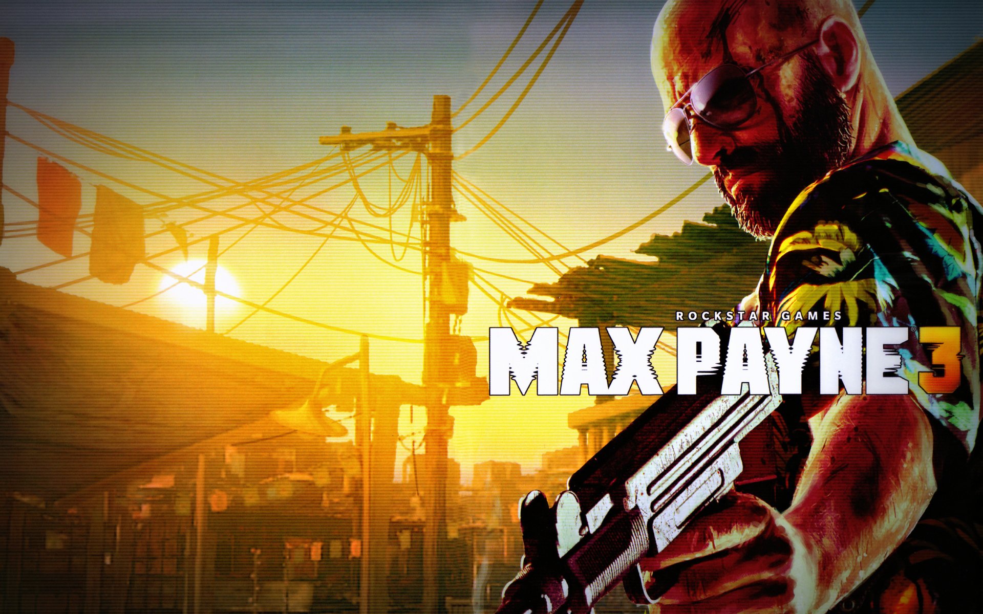 max payne 3 оружие узи лысый очки кровь rockstar game