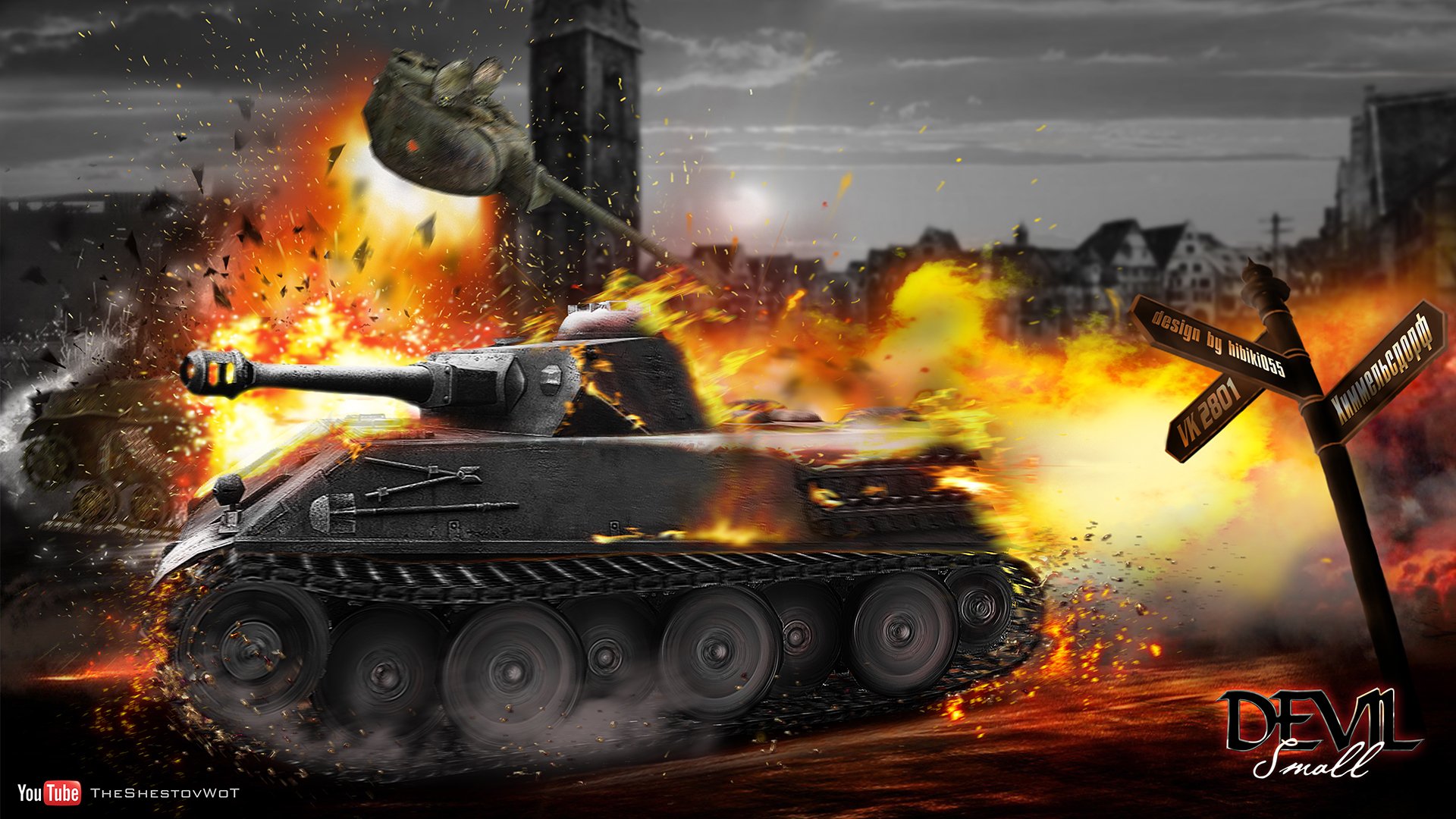 wot el mundo de los tanques wargaming.net tanques tanque vk2801 himmelsdorf explosión fuego t-50-2