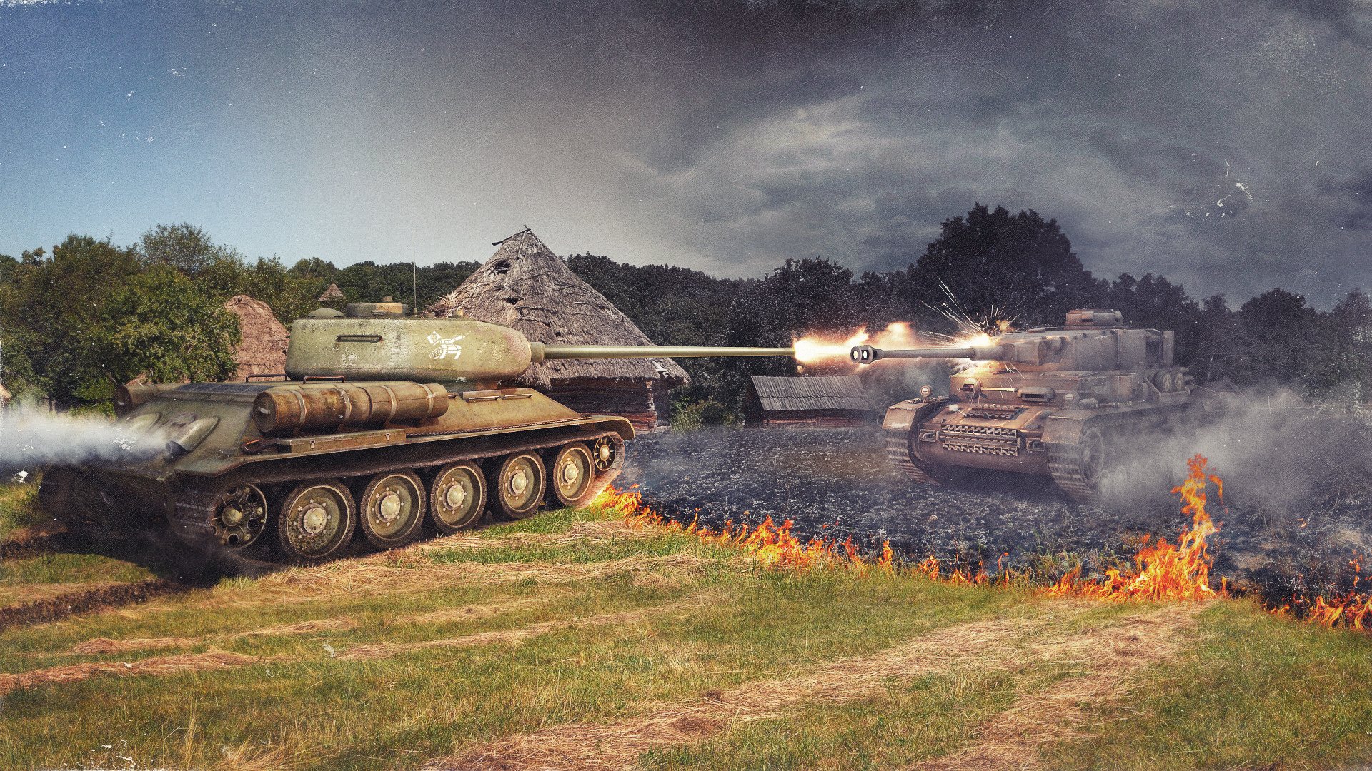 wot the world of tanks wargaming.net tanks tank fire t-34-85 pzkpfw iv ussr germany pz4 hydro