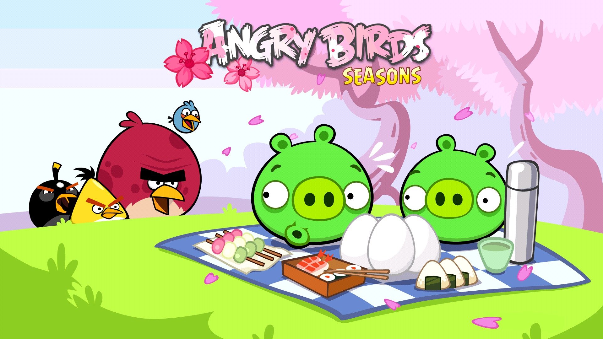 игра angry birds seasons злые птицы птицы свиньи яйца пикник