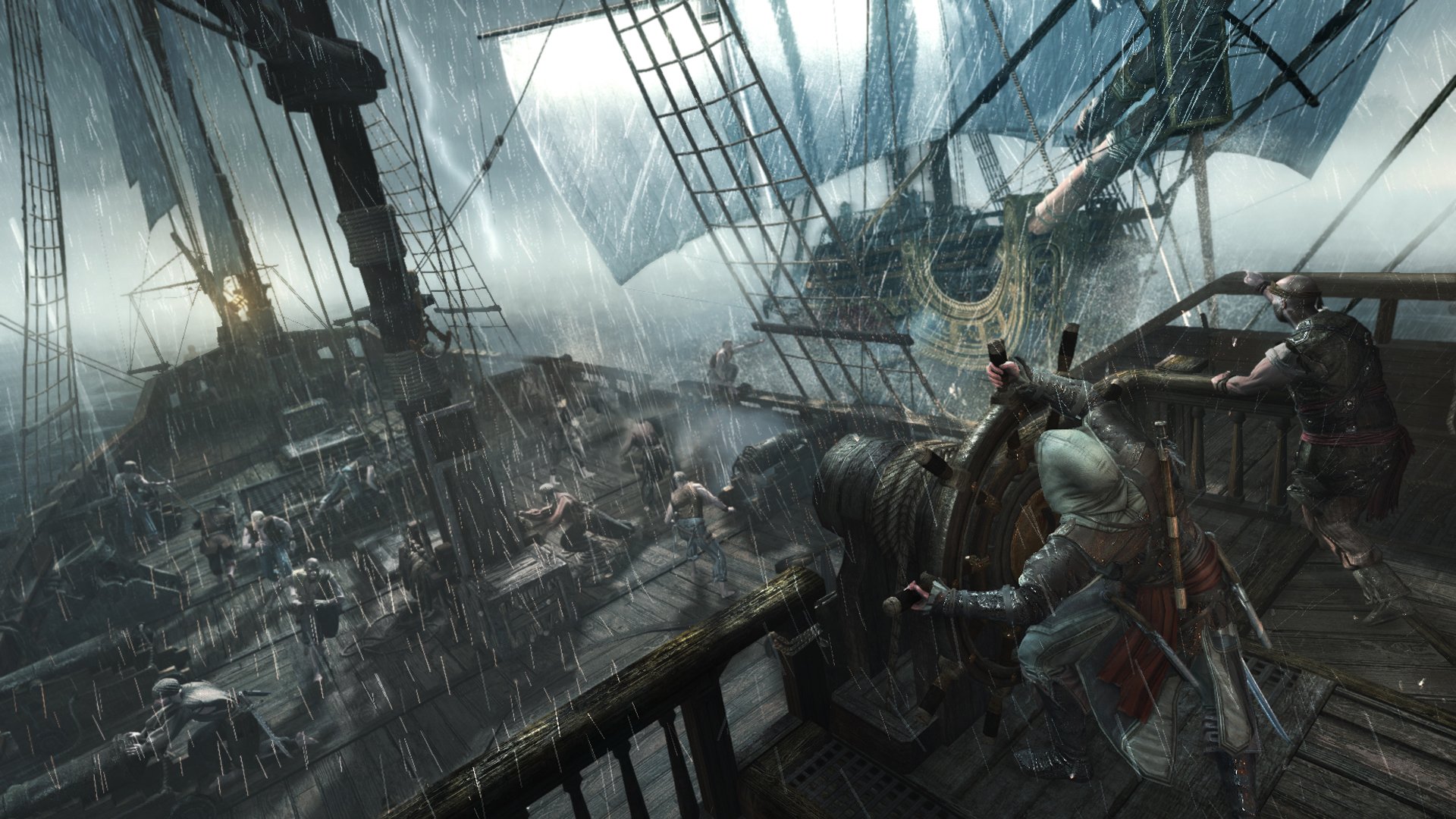 assassin s creed iv: black flag assassin s creed 4: black flag pirati assassino assassino edward kenway nave pioggia tempesta