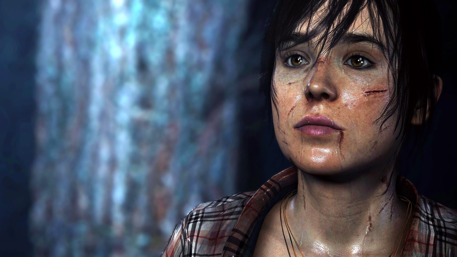 periode quantic dream juno spiel ellen page brünette wunden blick blut hemd