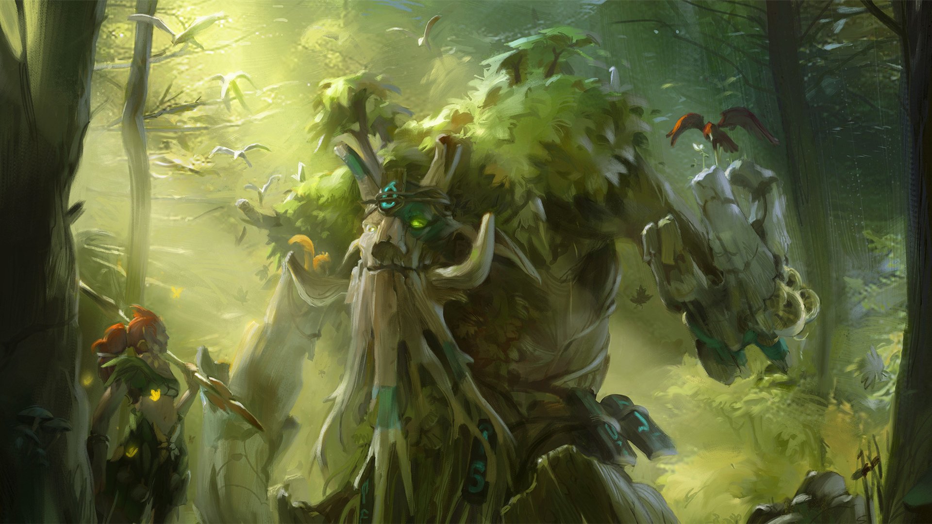 enchantress treant protector dota 2 tree forest green valve