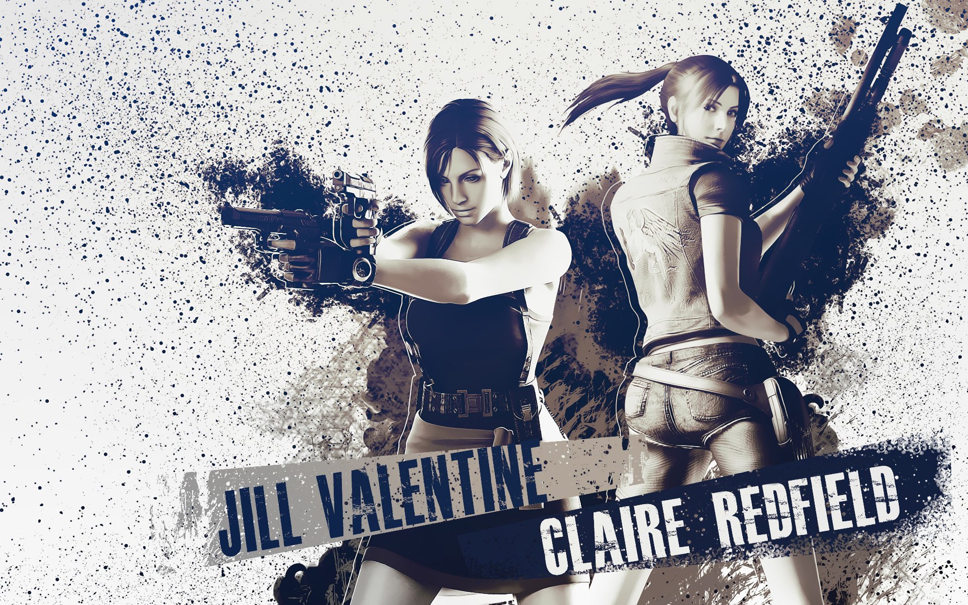 wohnstätte des bösen biologisch gefährlich jill valentine claire redfield pistole waffe