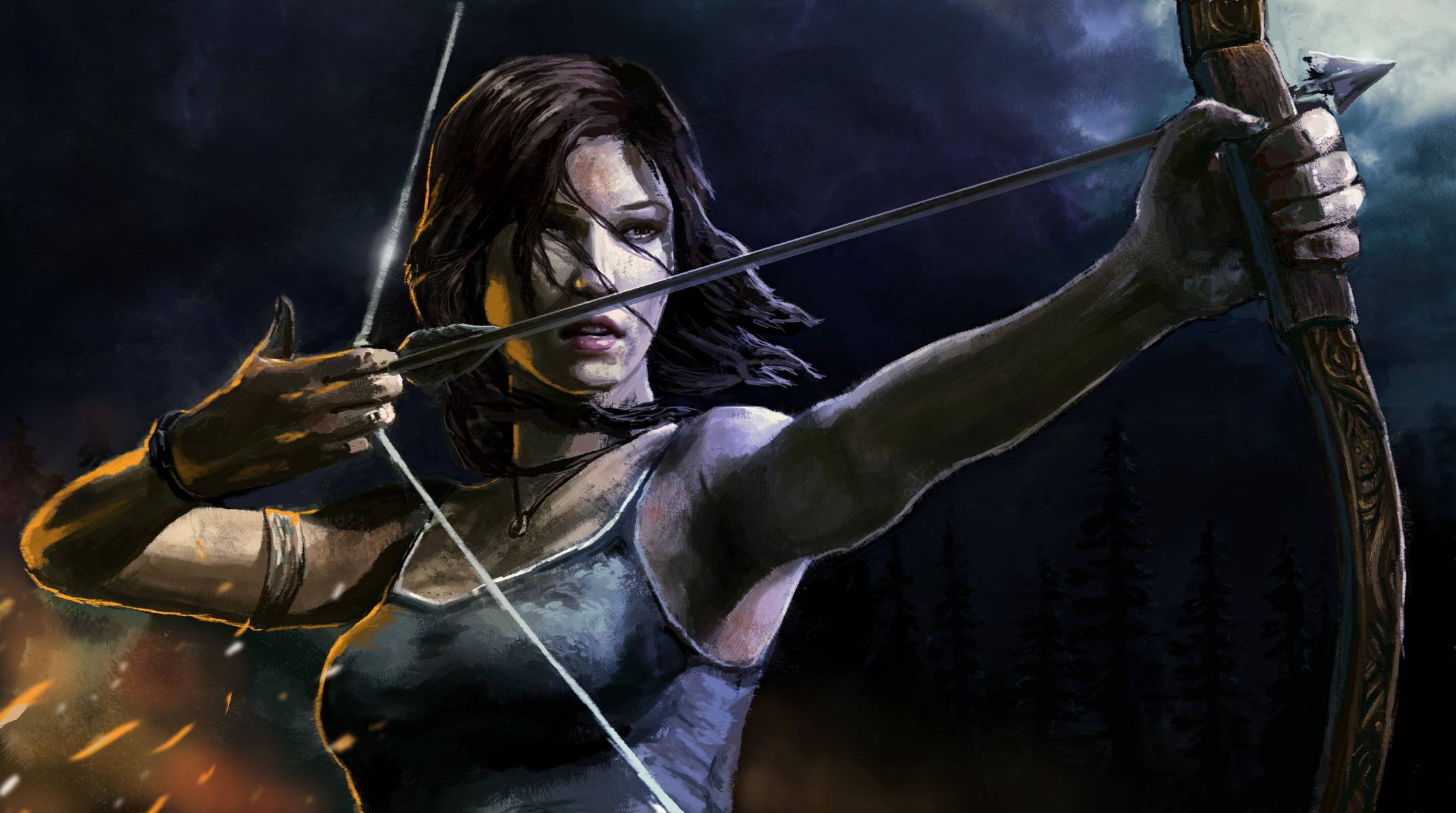 lara croft tomb raider arte arco freccia