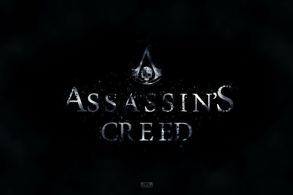 Assassins creed Logo auf schwarzem Hintergrund