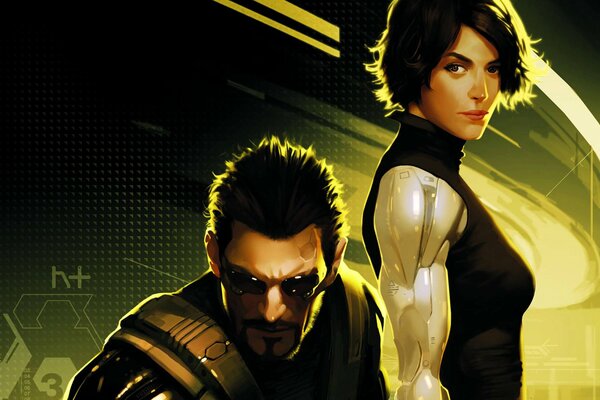 Adam jensen and katrina sutherland from deus ex