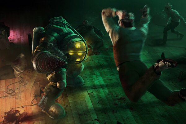 Bioshock. Big Daddy. Jump Attack