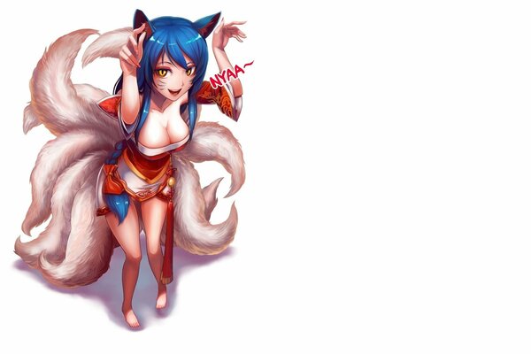 Kitsune aus der League of Legends ruft zum Spielen auf