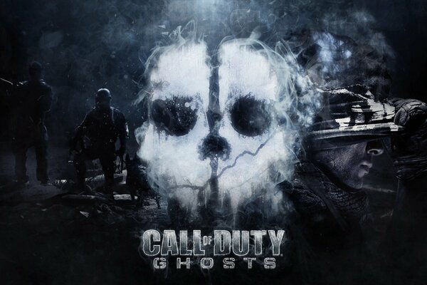 Illustrazione del gioco call of duty con un teschio