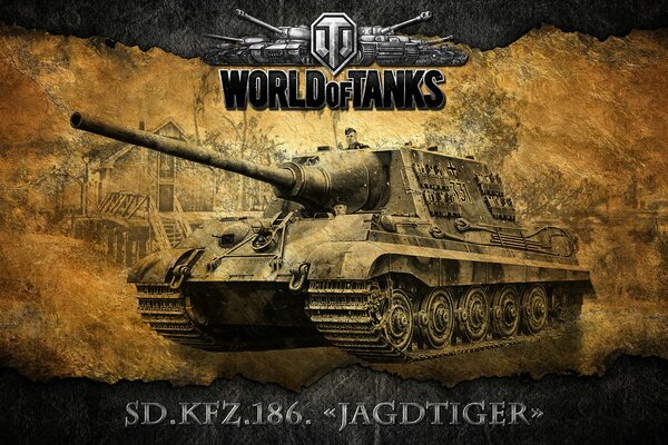 Screensaver dal gioco World of Tanks. Tedesco PT SAU jagdtigr