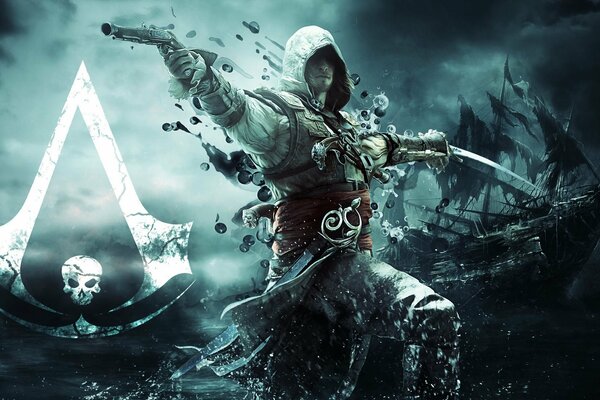 Assassin s Creed Edward Kenway avec un pistolet à la main