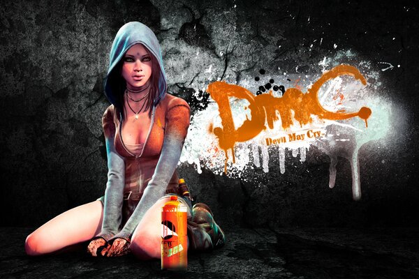 La ragazza ha fatto graffiti devil may cry