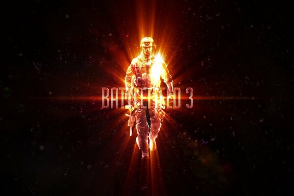 The character of the game battlefield 3 on a black background