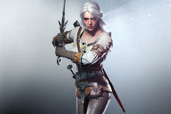 Arte dal gioco Witcher 3 ragazza senza sfondo