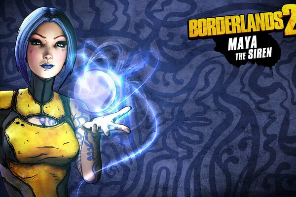 Ragazza con un fulmine a sfera in mano da Borderlands 2