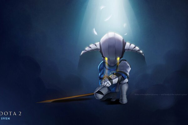 The character Sven from the game Dota 2 in the image of chibi