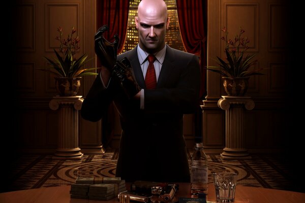 Agent 47 blood money in Handschuhen