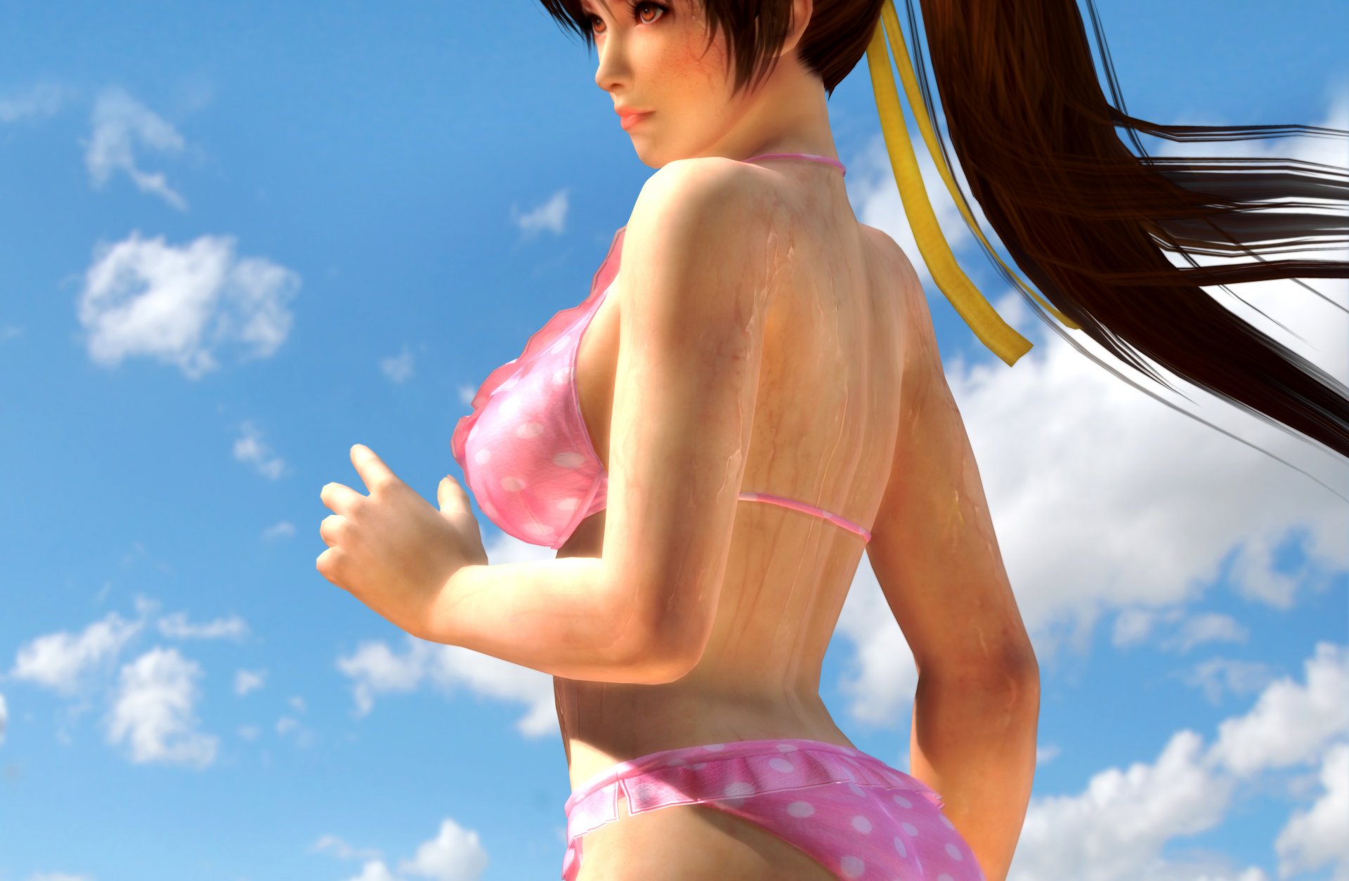 dead or alive 5 doa5 sinobi kampf kunoichi des schicksals lippen himmel wolken badeanzug neogaf