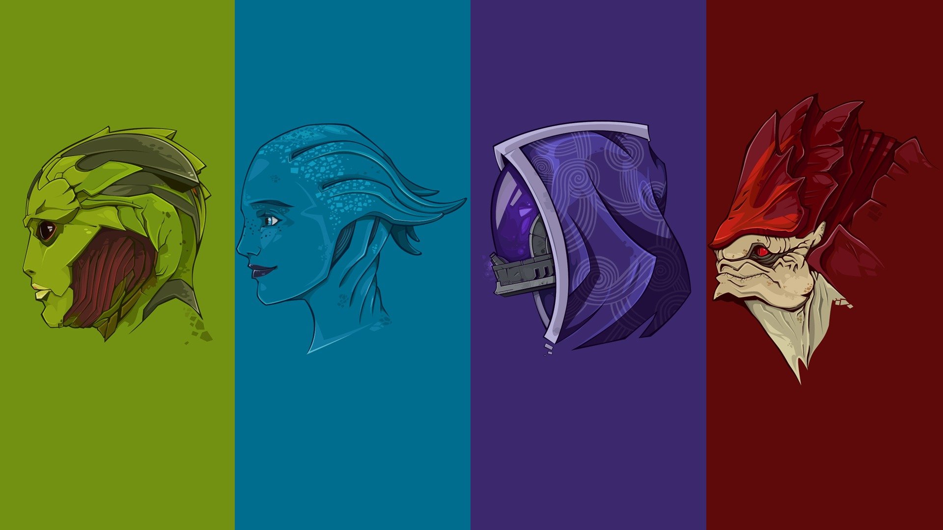 mass effect fan art krogan asari liara t soni tali zora vas nima tali’zorah vas normandy quarian urdnot wrex thane krios drell