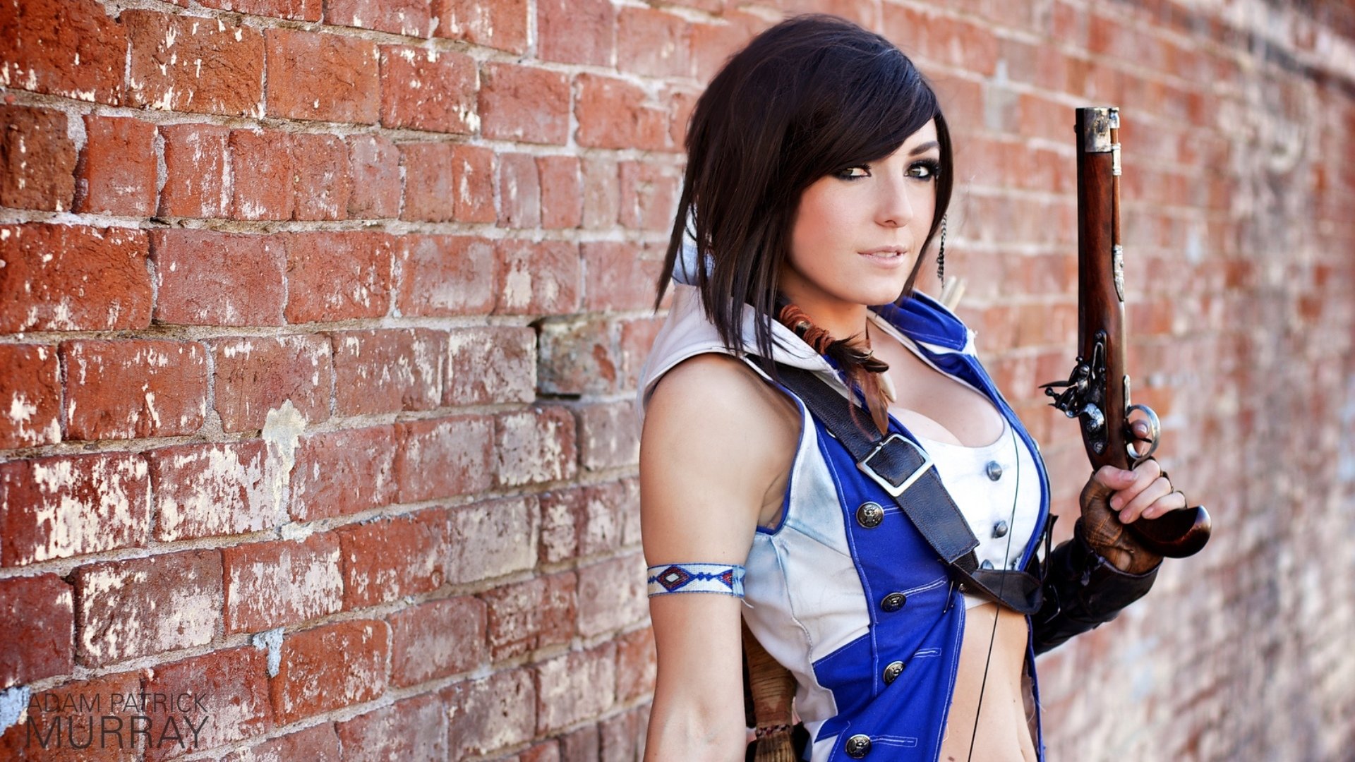 nigri cosplay assassins creed 3 connor sexy chicas niñera