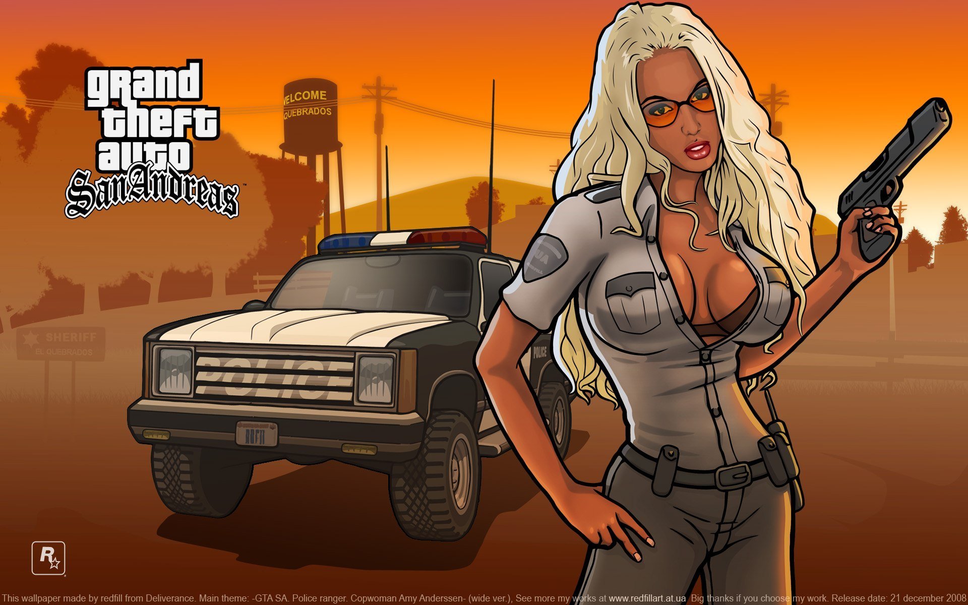 spiel wallpaper grand thef auto: san andreas gta barbara polizei mädchen tapete gta san andreas