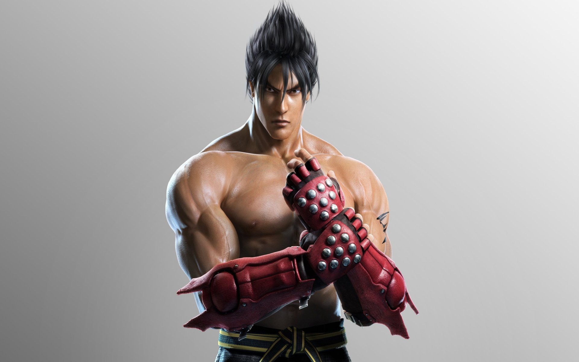 gin kazama tekken wojownik rękawice wygląd mięśnie