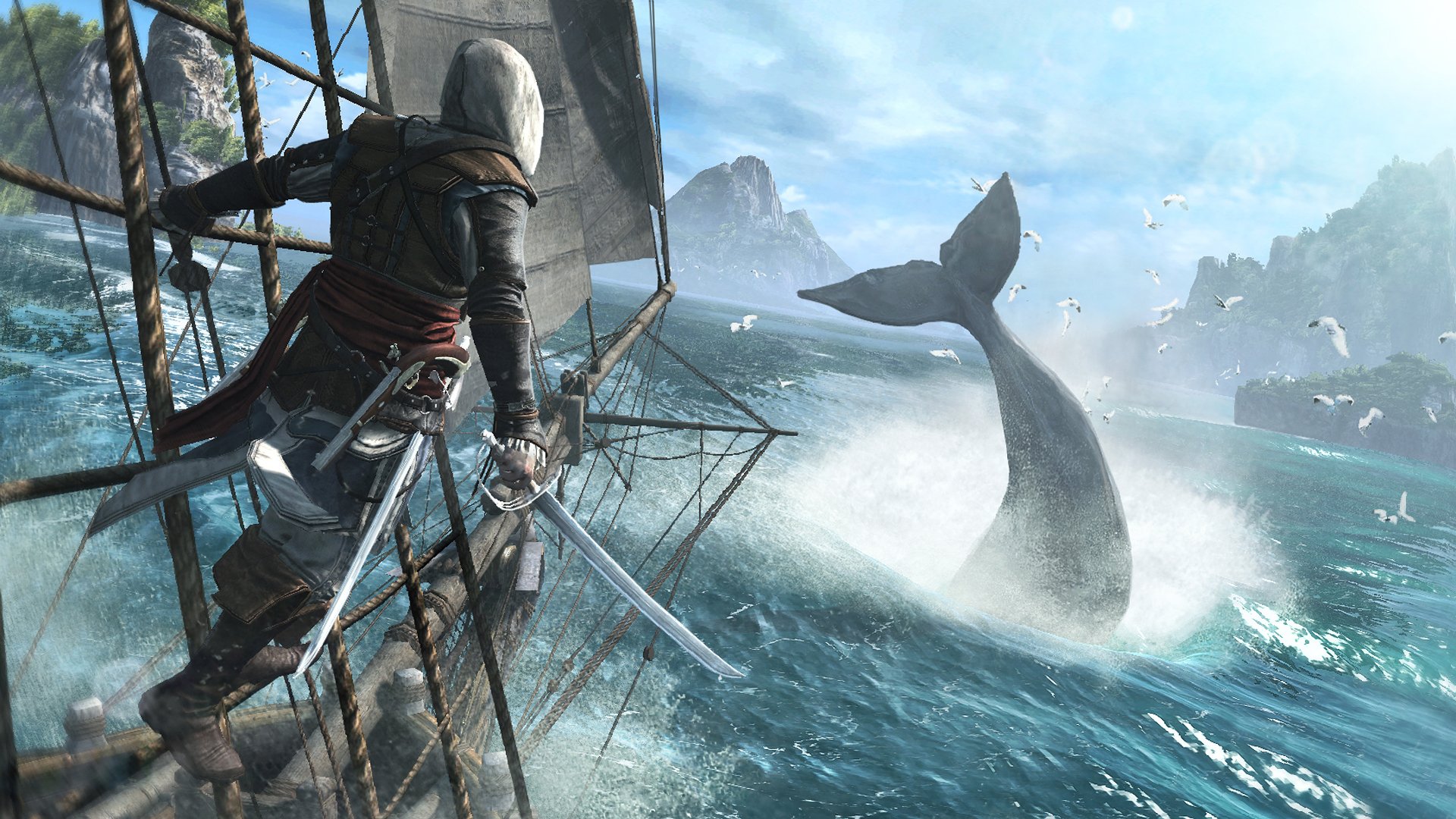 assassin creed iv: black flag zabójca pirat edward kenway edward kenway statek morze