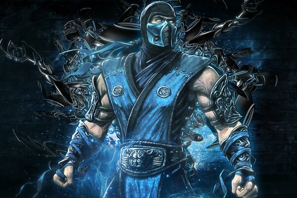 El héroe del juego mortal Kombat llamado sub zero