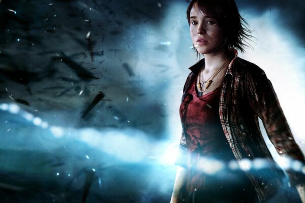 Image du jeu beyond: two souls. Fille sur le fond de l épave