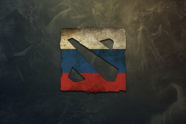 Bandera de Rusia en forma de logotipo Dota2