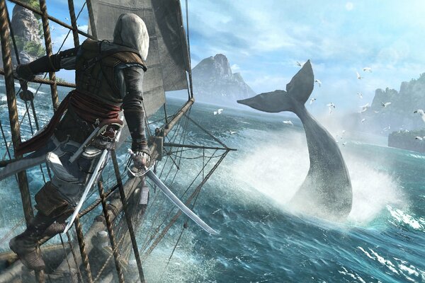 Assassine Assassins Creed iv: Black Flag Schiff im Meer