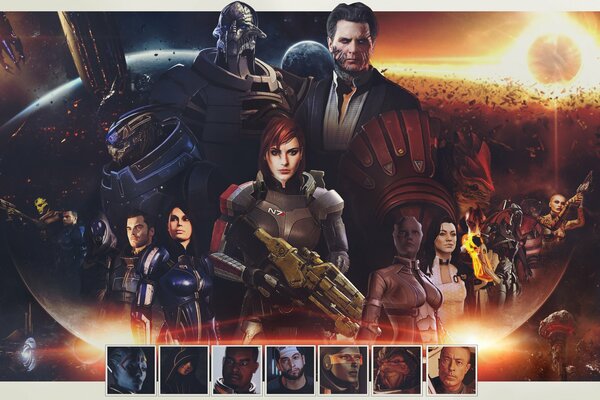 Mass effect characters. Tali Tsoru, Miranda Lawson, Shepard and others